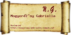 Mogyorósy Gabriella névjegykártya